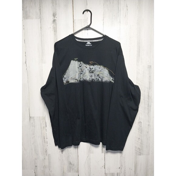 Trespass Wrenburyton Mens Long Sleeve Top with Quick Dry 3XL Black - Picture 1 of 7